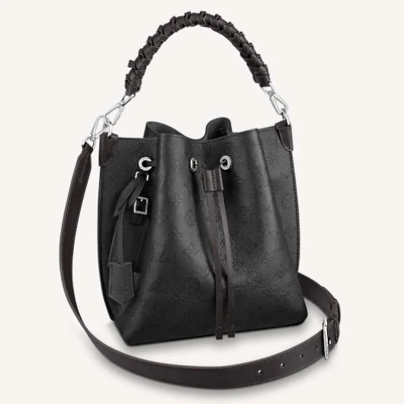 Christian Dior tote bags with a double - handle and shoulder - strap optionLadies Louis Vuitton Capucines bags with a detachable shoulder strapLouis Vuitton LV Women Muria Bucket Bag Black Mahina Perforated Calf Leather