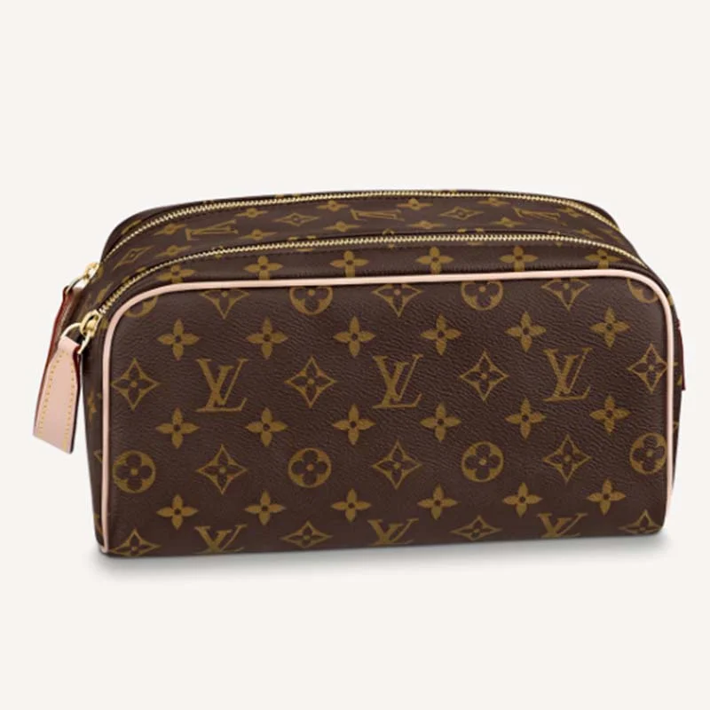 Luxury Christian Dior crossbody bags with a chain - link strapLouis Vuitton Twist bags with a crystal - embellished LV - turnlockLouis Vuitton LV Unisex Dopp Kit Toilet Pouch Brown Monogram Coated Canvas