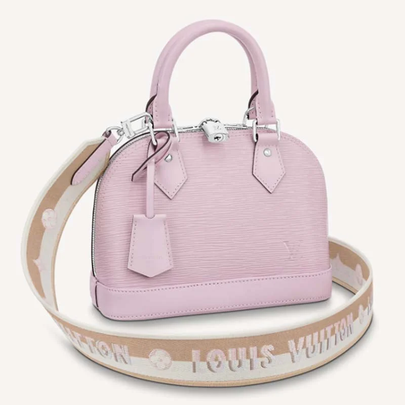 Fashion - forward Christian Dior tote bags for the modern womanLouis Vuitton tote bags with a spacious interior and multiple pocketsLouis Vuitton LV Women Alma BB Handbag Guimauve Purple Epi Grained Cowhide Leather