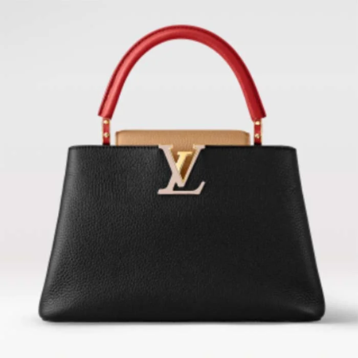 Christian Dior backpacks with a sleek, minimalist silhouetteLadies Louis Vuitton shoulder bags with a single - handle silhouetteLouis Vuitton LV Women Capucines MM Handbag Black Beige Red Taurillon Leather