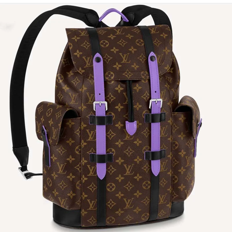 Christian Dior bags with a quilted pattern and gold - toned hardwareLouis Vuitton bags with a chain - link trim and a leather body for a modern edgeLouis Vuitton LV Unisex Christopher MM Backpack Monogram Macassar Coated Canvas