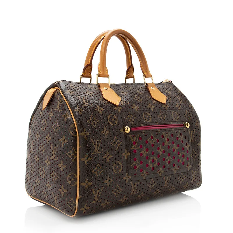 Christian Dior Saddle bags with a distressed leather finishLouis Vuitton Twist bags with a contrast - colored interior for visual interestLouis Vuitton Limited Edition Monogram Canvas Perforated Speedy 30 Satchel (20760)