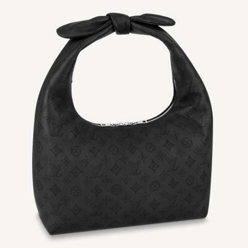 Christian Dior backpacks with a sleek, minimalist silhouetteLouis Vuitton bags with a front - flap pocket for quick - access itemsLouis Vuitton LV Unisex Why Knot MM Handbag Galet Black Perforated Mahina Calf Leather