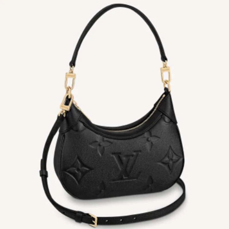 Fashion - forward Christian Dior tote bags for the modern womanMedium - sized Louis Vuitton tote bags for work and shoppingLouis Vuitton LV Women Bagatelle Black Handbag Monogram Empreinte Embossed Grained Cowhide