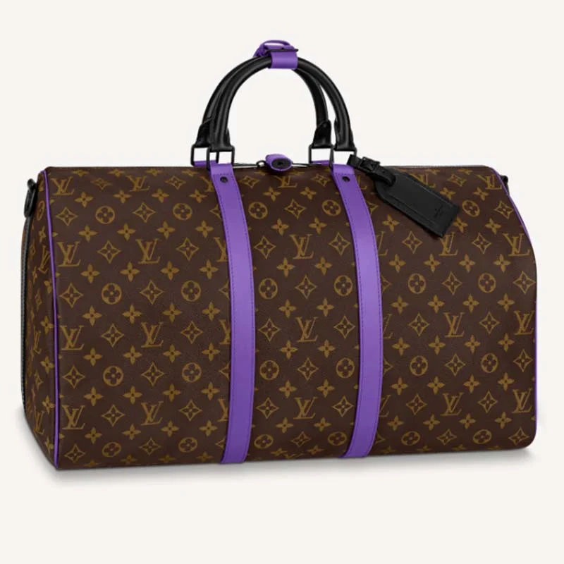 Christian Dior bags with a quilted pattern and gold - toned hardwareLadies Louis Vuitton handbags with a detachable coin purse insideLouis Vuitton LV Unisex Keepall Bandoulière 50 Travel Bag Purple Monogram Coated Canvas