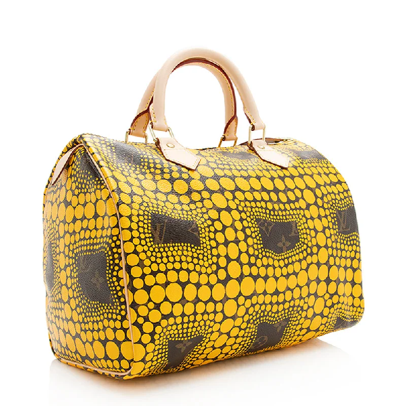 Christian Dior handbags with a removable shoulder strap for versatilityLouis Vuitton Petite Malle bags with a hard - shell structure for uniquenessLouis Vuitton Limited Edition Kusama Speedy 30 Satchel (19796)