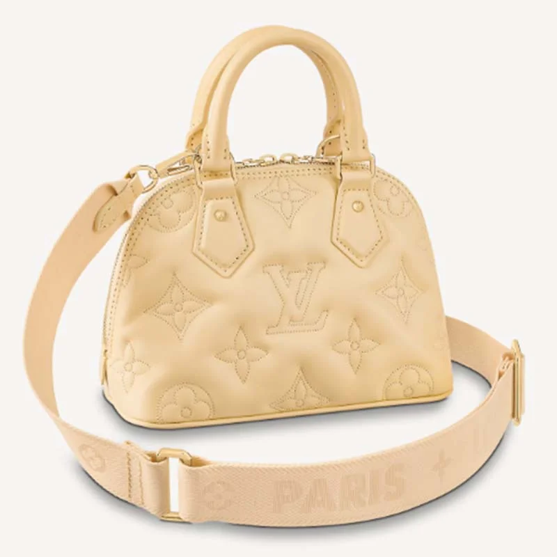 Christian Dior handbags with a detachable mirror for on - the - go touch - upsLouis Vuitton backpacks with a padded back panel for comfort during long - wearLouis Vuitton LV Women Alma BB Handbag Banana Yellow Quilted Embroidered Calf