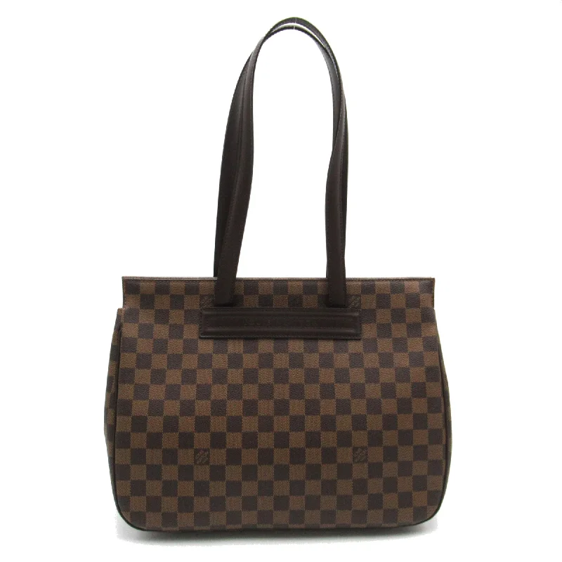 Christian Dior tote bags with a printed Dior logo on the frontSmall - sized Louis Vuitton Pochette Metis bags for a compact carryLOUIS VUITTON Parioli Brown Ebene Damier PVC coated canvas N51123