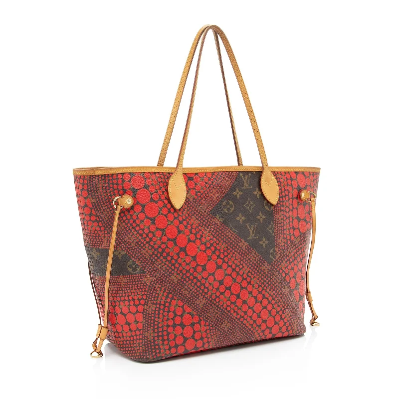 High - fashion Christian Dior bags with a geometric patternLouis Vuitton bags with a detachable mirror inside for on - the - go touch - upsLouis Vuitton Limited Edition Monogram Canvas Kusama Neverfull MM Tote (23298)