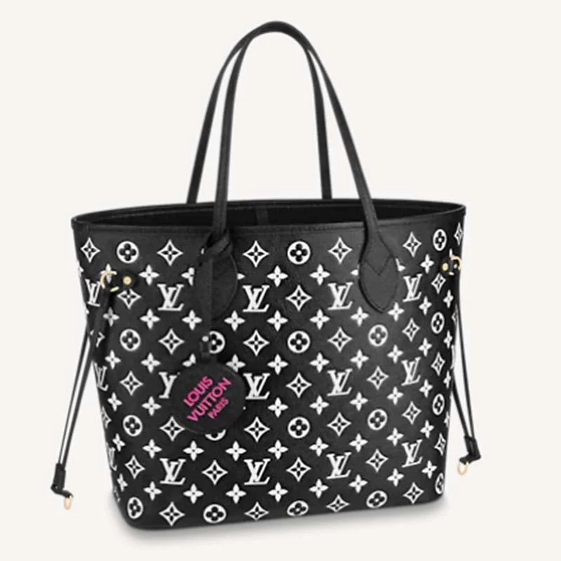 Christian Dior backpacks with a sleek, minimalist silhouetteLouis Vuitton Alma bags with a monogram - embossed leather surfaceLouis Vuitton Women LV Neverfull MM Carryall Tote Bag Black Printed Embossed Grained Cowhide