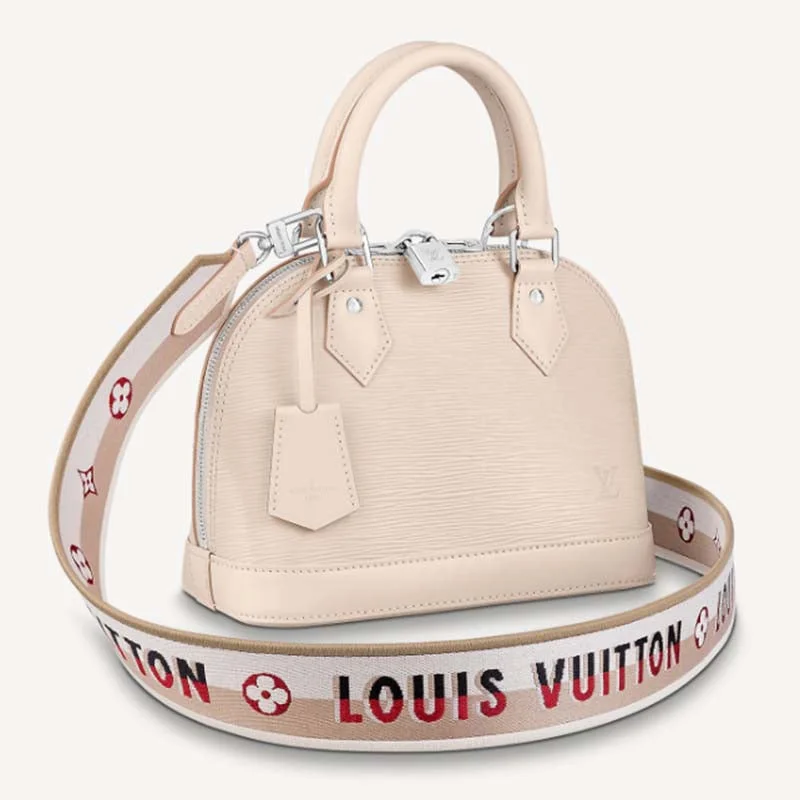 Christian Dior Saddle bags with a patent leather finish for a shiny lookLouis Vuitton bags with a zippered interior pocket for better organizationLouis Vuitton LV Women Alma BB Handbag White Epi Grained Cowhide Leather