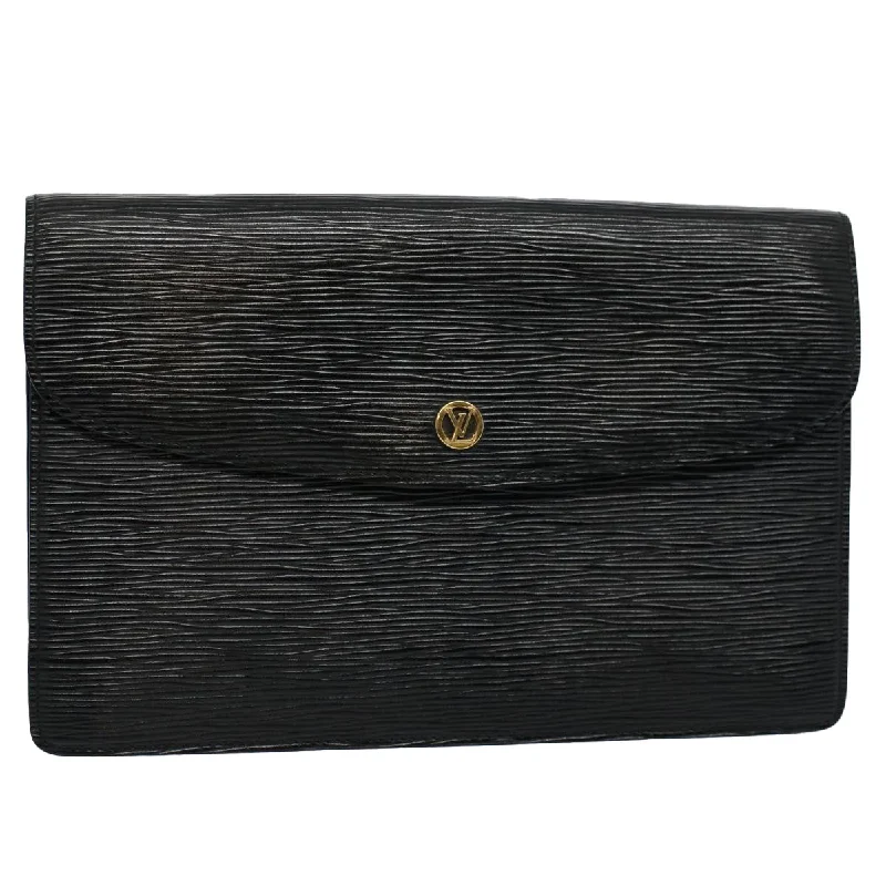 Christian Dior bags with a zip - top closure and multiple compartmentsLadies Louis Vuitton Petite Malle bags with a star - shaped charm for cutenessLOUIS VUITTON Epi Montaigne 27 Clutch Bag Black M52652 LV Auth yk9459