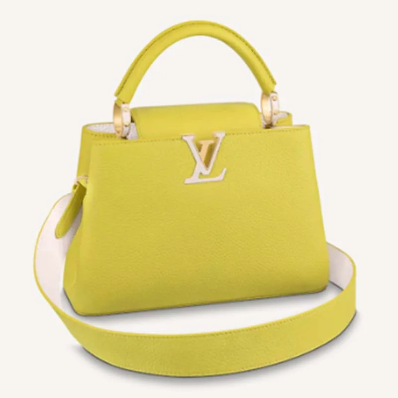 Christian Dior crossbody bags with a front - flap pocket for easy accessLouis Vuitton handbags with a back - zip pocket for storing valuablesLouis Vuitton LV Women Capucines BB Handbag Yellow Taurillon Leather