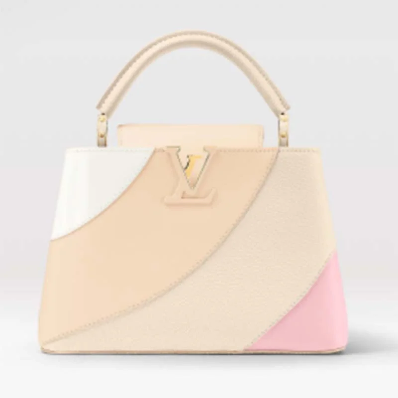 Christian Dior Saddle bags with a patent leather finish for a shiny lookLadies Louis Vuitton shoulder bags with a wide - width strap for comfortLouis Vuitton LV Women Capucines BB Handbag Beige Taurillon Patent Leather Smooth Calfskin