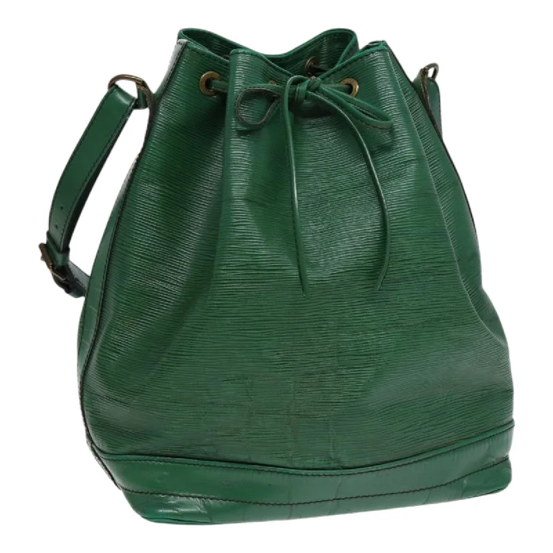 Stylish Christian Dior shoulder bags with a tassel - adorned zipperLouis Vuitton bags with a chain - link trim and a leather body for a modern edgeLOUIS VUITTON Epi Noe Shoulder Bag Green M44004 LV Auth 81390