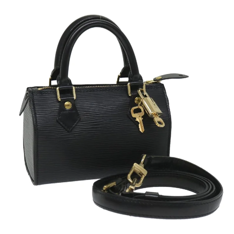 Christian Dior handbags with a back - pocket for quick storageLouis Vuitton Alma bags with a monogram - embossed leather surfaceLOUIS VUITTON Epi Mini Speedy Hand Bag 2way SPO Black LV Auth 56796A