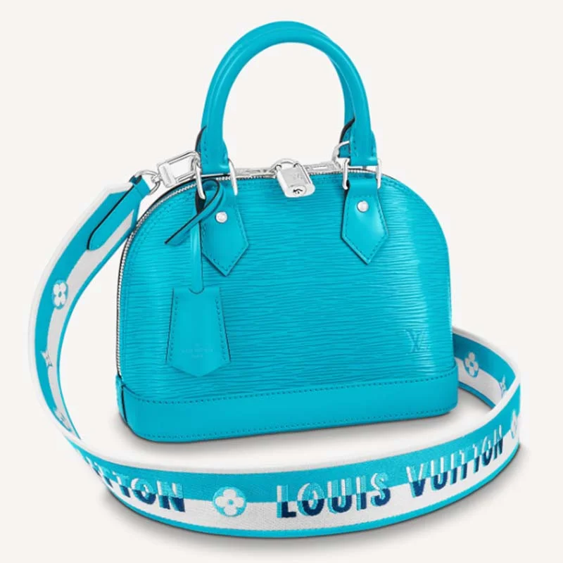 Christian Dior handbags with a removable shoulder strap for versatilityLadies Louis Vuitton shoulder bags with a single - handle silhouetteLouis Vuitton LV Women Alma BB Handbag Turquoise Blue Epi Grained Cowhide Leather