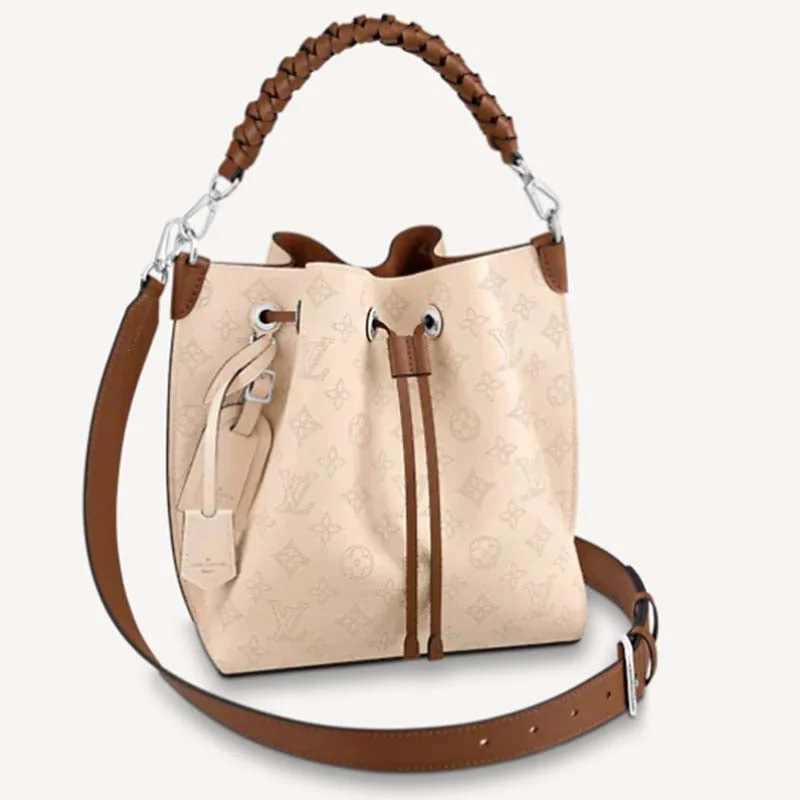 Christian Dior handbags with a snap - button closure and a decorative buckleLouis Vuitton bags with a detachable mobile phone holder for convenienceLouis Vuitton LV Women Muria Bucket Bag Crème Beige Mahina Perforated Calf Leather