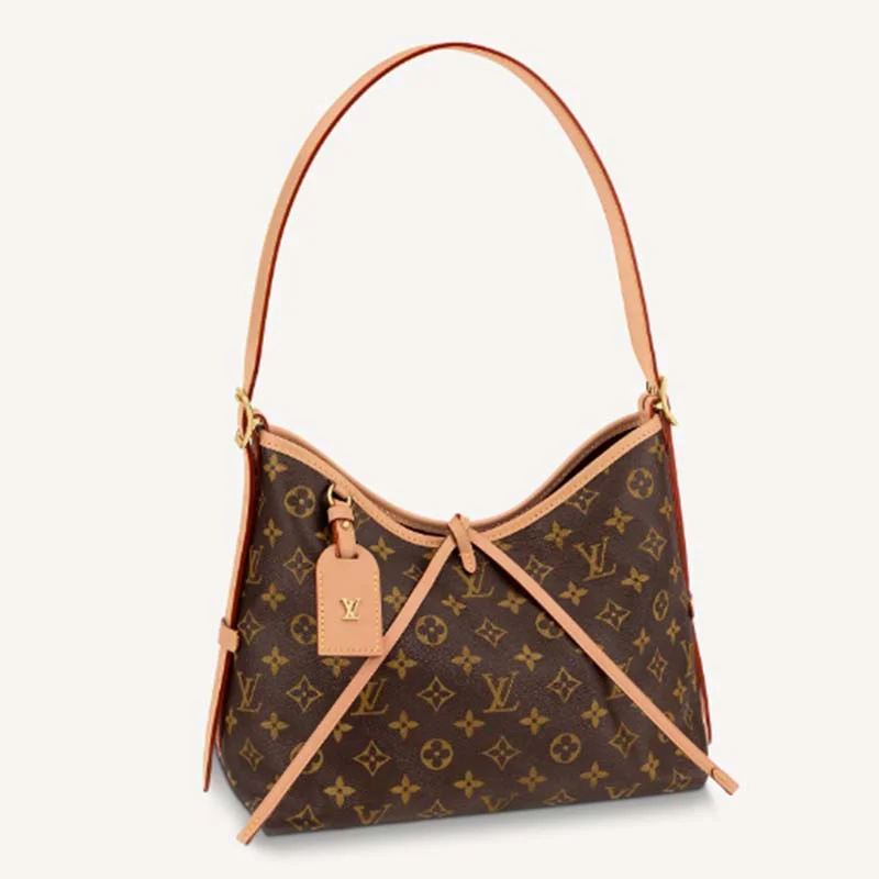 Contemporary Christian Dior handbags with a unique shapeLouis Vuitton bags with a front - flap pocket for quick - access itemsLouis Vuitton Women LV CarryAll PM Handbag Brown Monogram Coated Canvas