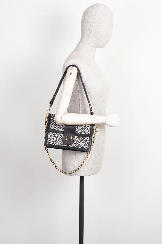 Christian Dior tote bags with a printed Dior logo on the frontLadies Louis Vuitton shoulder bags with a tassel decoration for charmLOUIS VUITTON 1854 Dauphine MM Bag Black