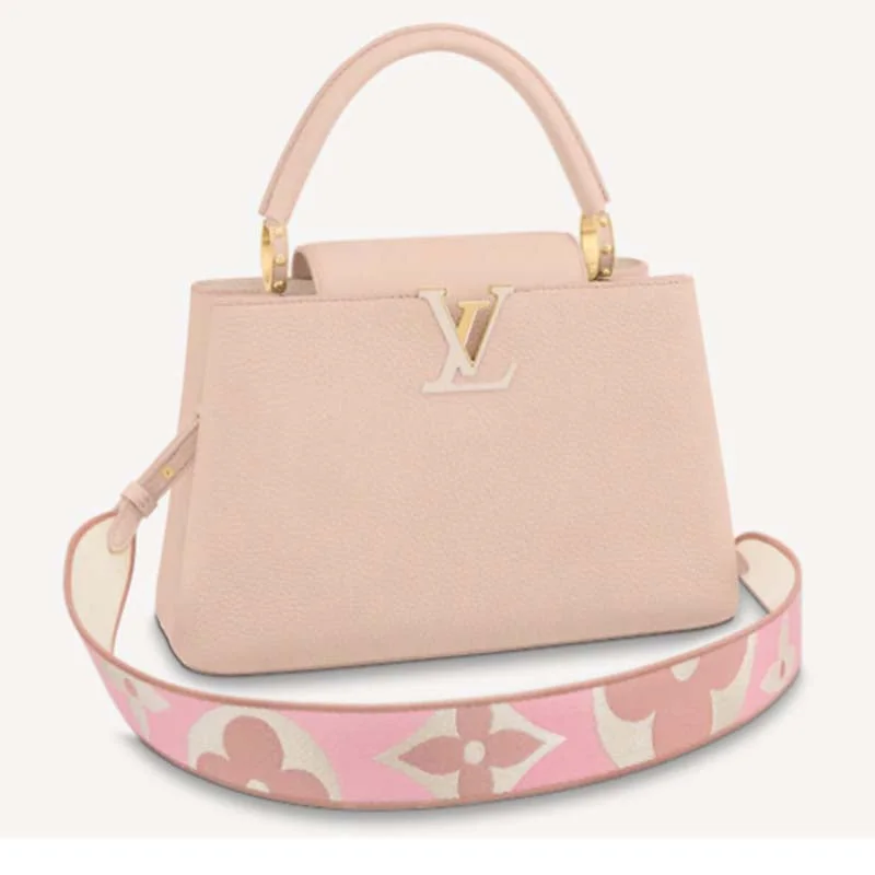 Christian Dior Saddle bags with a patent leather finish for a shiny lookMedium - sized Louis Vuitton tote bags for work and shoppingLouis Vuitton LV Women Capucines MM Handbag Pink Taurillon Leather Canvas