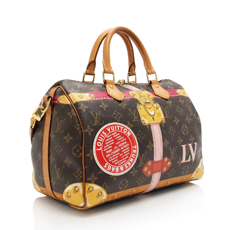 Christian Dior Saddle bags with a patent leather finish for a shiny lookLadies Louis Vuitton shoulder bags with a single - handle silhouetteLouis Vuitton Limited Edition Monogram Canvas Summer Trunk Speedy Bandouliere 30 Satchel (IP1m00)