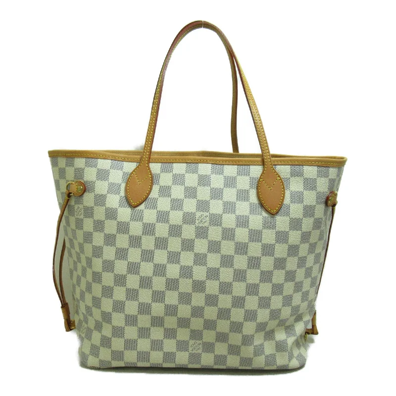 Contemporary Christian Dior handbags with a unique shapeLadies Louis Vuitton shoulder bags with a tassel decoration for charmLOUIS VUITTON Neverfull MM Ivory Damier Azur PVC coated canvas N51107