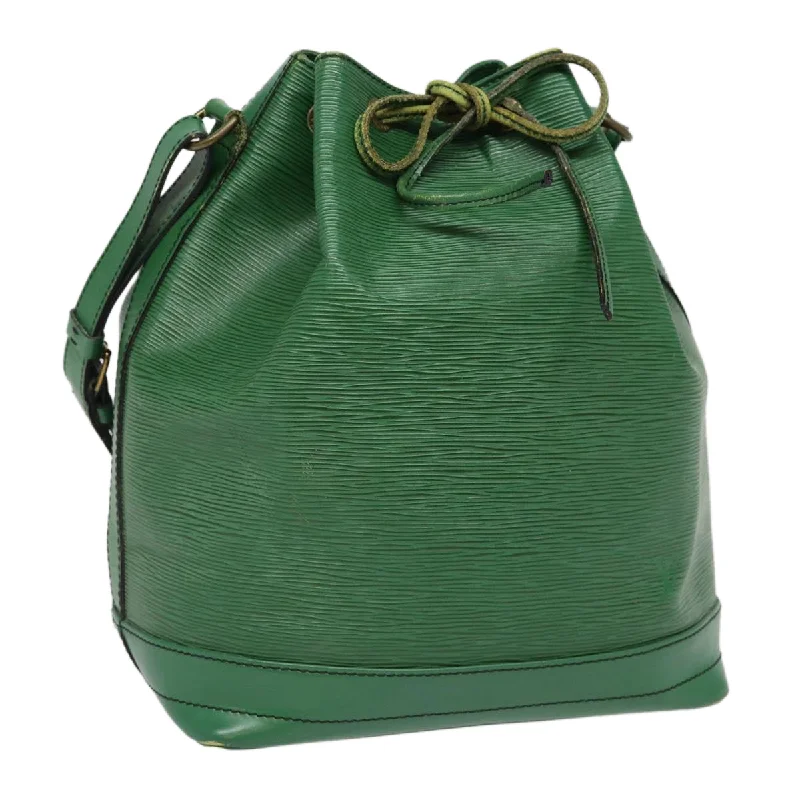 Christian Dior Saddle bags with a distressed leather finishLouis Vuitton handbags with a patent - leather finish for a shiny lookLOUIS VUITTON Epi Noe Shoulder Bag Green M44004 LV Auth 78744