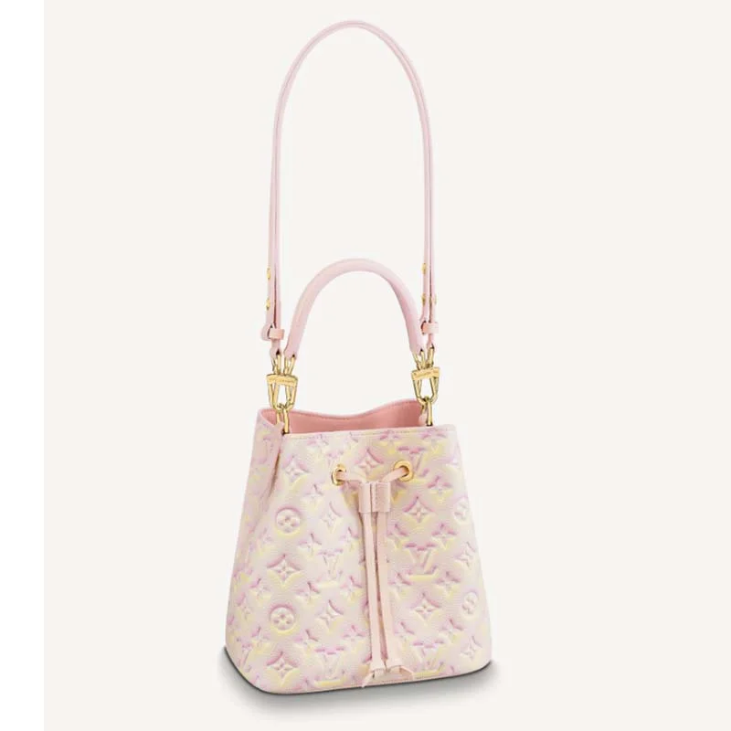 Contemporary Christian Dior handbags with a unique shapeLouis Vuitton tote bags with a printed LV logo on the front for brand visibilityLouis Vuitton LV Women NéoNoé Bucket Bag Pink Sprayed Embossed Grained Cowhide