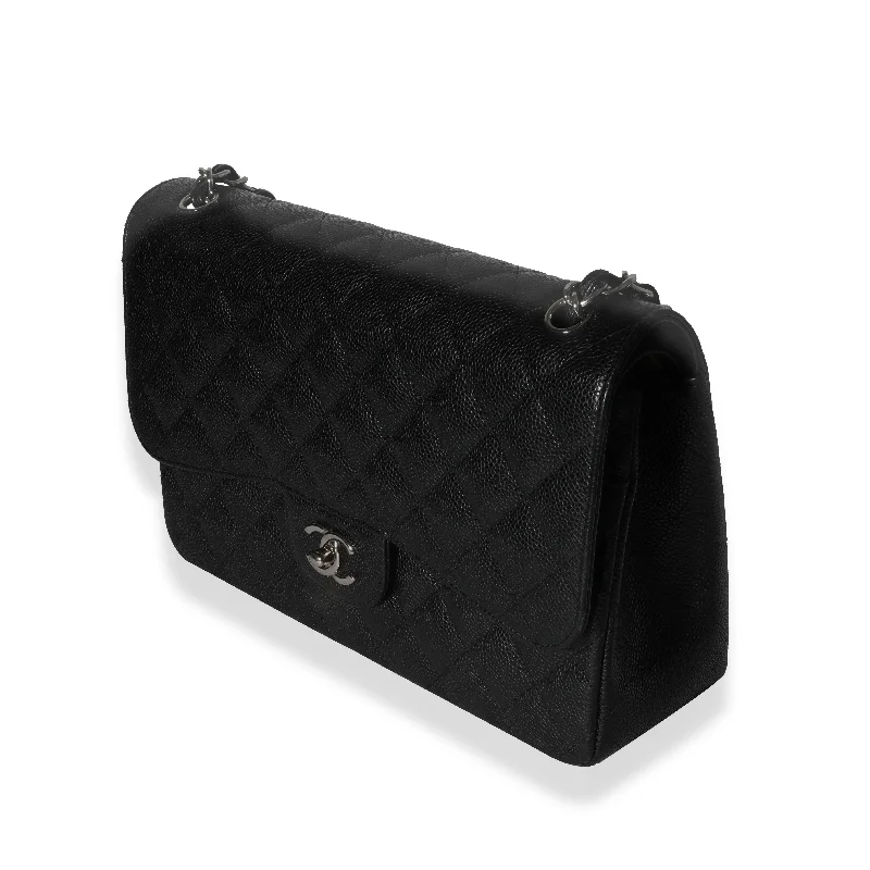 Chanel Quilted Leather Shoulder Bag for FashionistasChanel Black Quilted Caviar Jumbo Classic Double Flap Bag