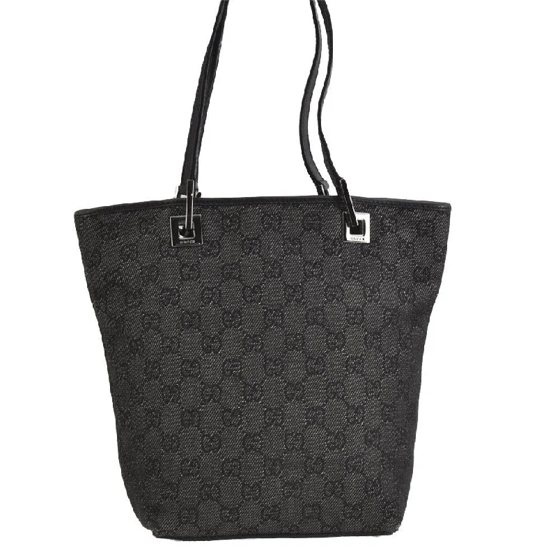 Gucci Marmont bags for women with quilted leather exteriorsAuthentic GUCCI Vintage Shoulder Tote Bag GG Canvas Leather 31244 Black 6184J