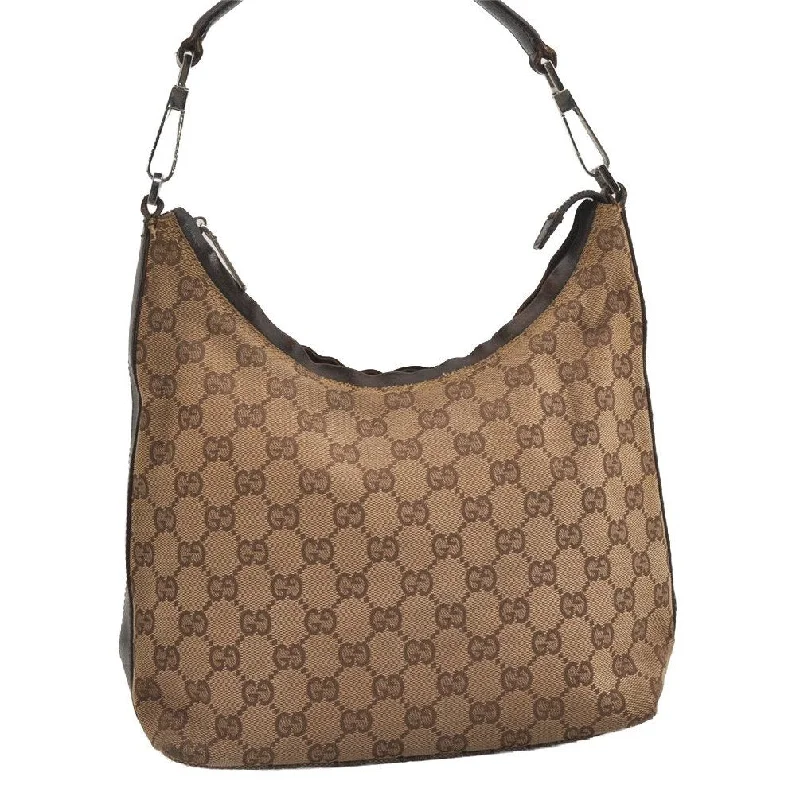 Gucci handbags for women with a beaded trimAuthentic GUCCI Shoulder Hand Bag Purse GG Canvas Leather 0000602 Brown 6316J