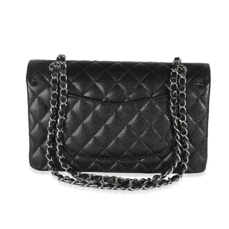 Chanel Lightweight Handbag for Daily ErrandsCHANEL Black Quilted Caviar Medium Classic Double Flap Bag