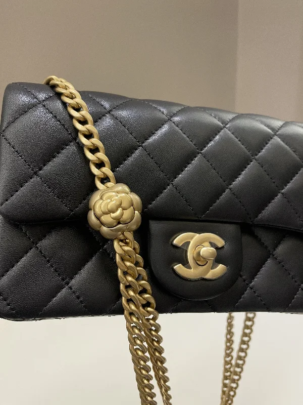 Chanel bags for the minimalist fashionChanel 23S Camilla Crush Quilted Mini Rectangular Black Stiff Lambskin