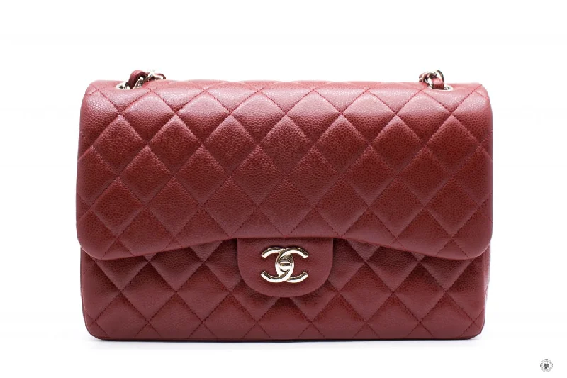 Chanel bags that pair perfectly with any outfitChanel A58600 Classic CC Red Caviar Jumbo Shoulder Bags Shw