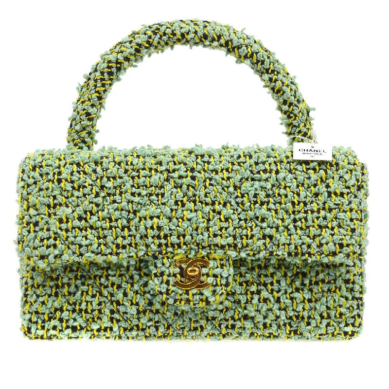 Chanel Vintage Inspired Handbag for Retro LoversCHANEL * 1994 Classic Flap Handbag Medium Green Tweed