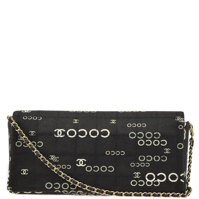 Chanel Small Crossbody Bag for TravelChanel Black Canvas COCO East West Choco Bar Shoulder Bag