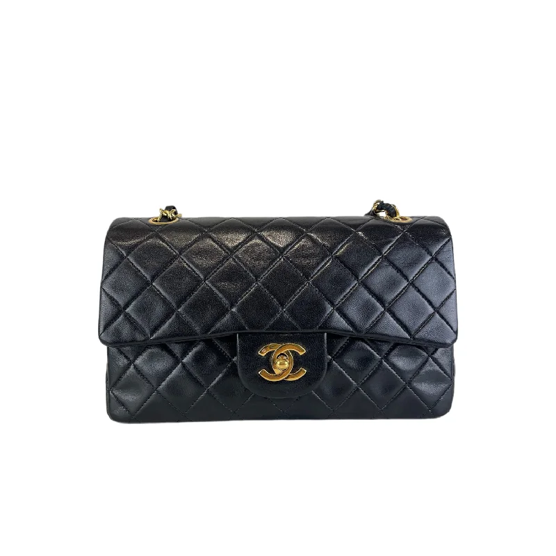 Chanel bags with leather and tweed combinationsClassic Flap Small Lambskin Black GHW