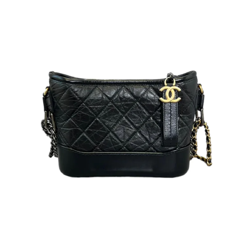 Chanel bags for women who love timeless fashionAged Calfskin Quilted Small Gabrielle Hobo Black MHW