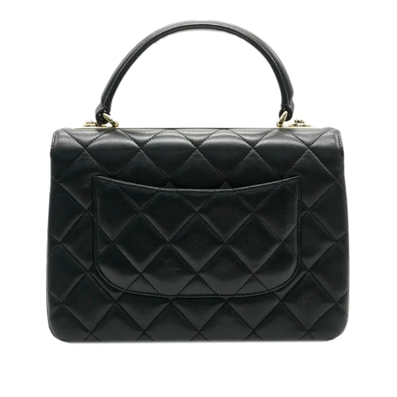 Chanel bags for women who love timeless fashionCHANEL Black Quilted Lambskin Small Trendy CC Dual Handle Flap Bag