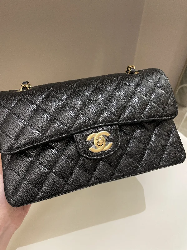 Chanel New Arrival Handbag with Gold HardwareChanel Classic Quilted Small Double Flap Black Caviar