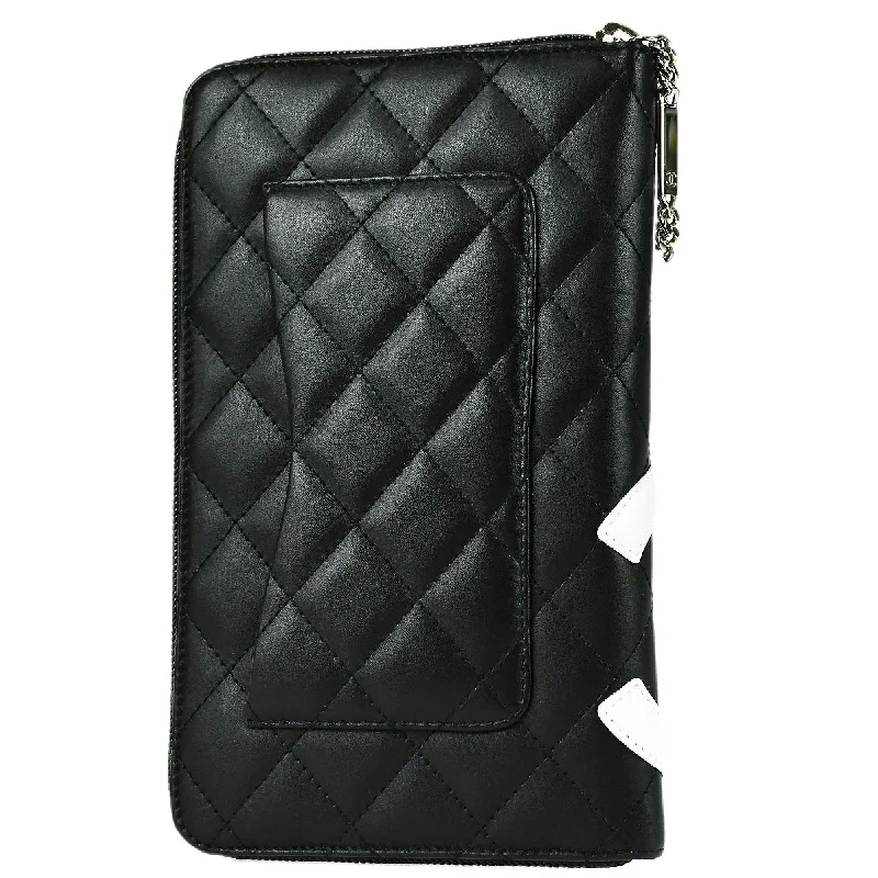 Chanel Designer Handbag with Unique DesignChanel 2011 Black Calfskin Cambon Ligne Long Wallet