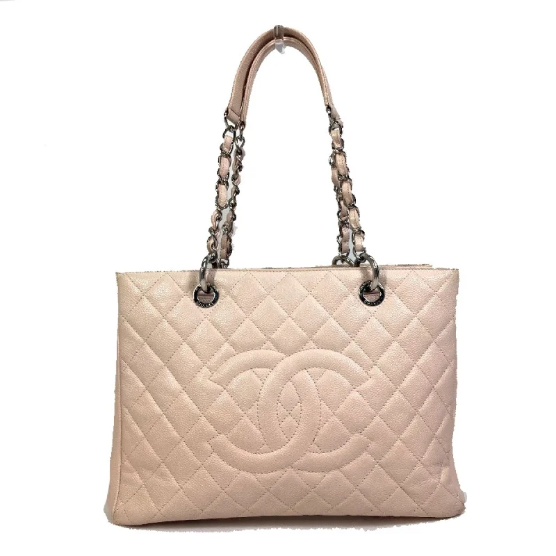 Chanel bags with iconic stitching detailsChanel A50995 CC Mark Bag Chain GST Shoulder Bag Tote Bag pink SilverHardware