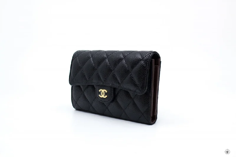 Chanel bags with exclusive seasonal designs and materialsChanel AP0232Y01864 Classic Flap Wallet Black   C3906 Caviar Short Wallet Ghw