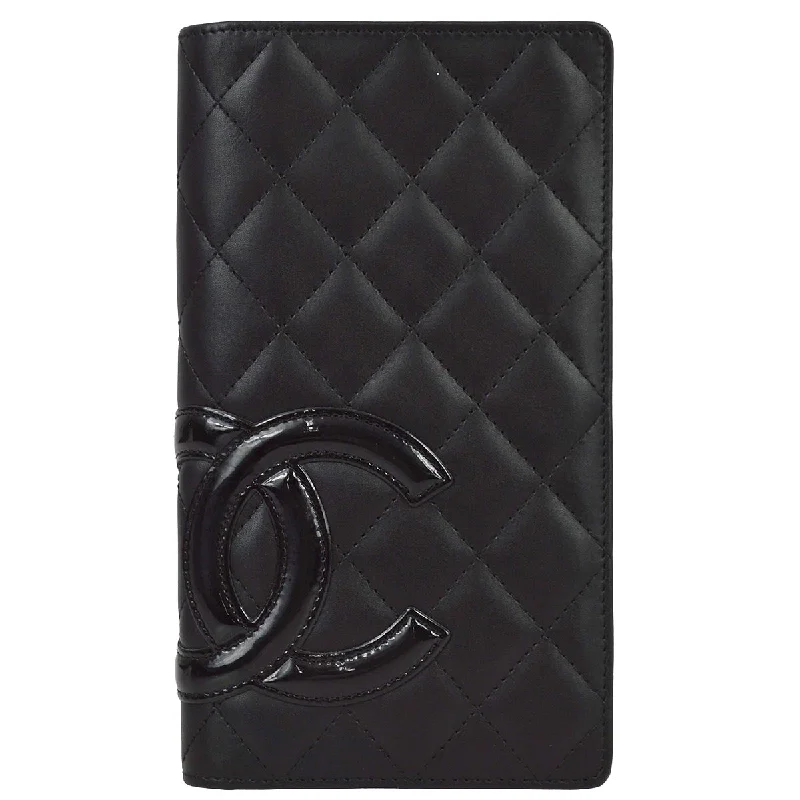 Chanel bags for women with minimalist styleChanel Black Calfskin Cambon Ligne Long Wallet