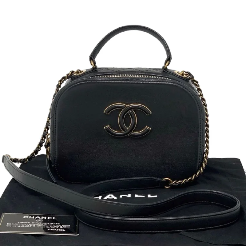 Chanel bags with gold, silver, and pearl accentsSmall Coco Curve Vanity Bag Black GHW