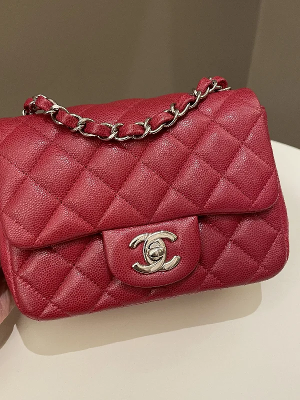 Chanel All - Match Handbag for Versatile StylingChanel 18B Classic Quilted Mini Square Red Caviar