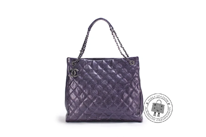 Chanel bags available at online luxury retaileChanel A67389 CC Shopping Bag IN Iridescent Metallic Purple  Calfskin Shoulder Bags Bkhw