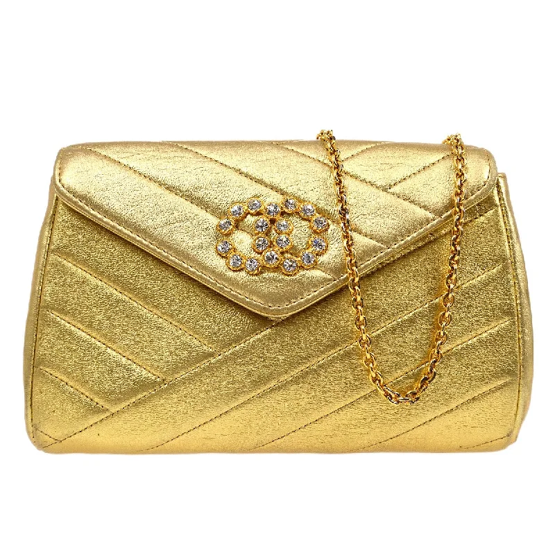 Chanel bags perfect for everyday elegCHANEL 1991-1994 Christal & Gold CC Diagonal Evening Bag