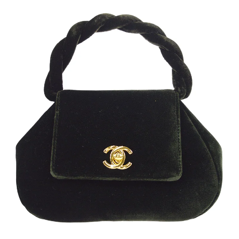 Chanel classicCHANEL * 1994-1996 Handbag Dark Green Velvet